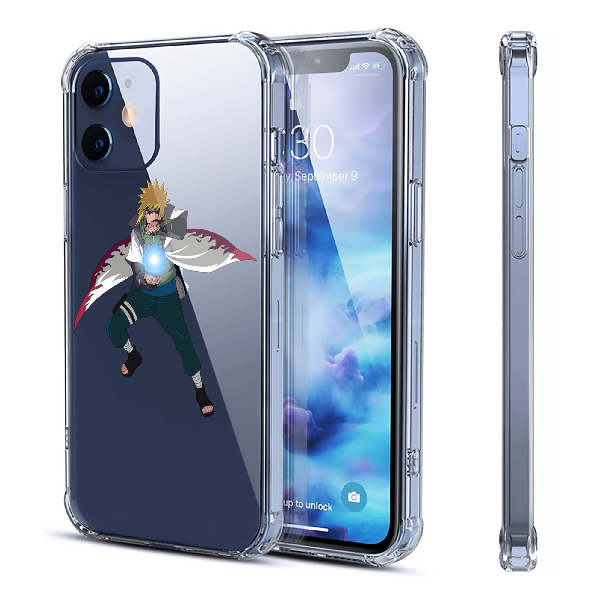（画像用） NARUTO -ナルト- 波風 ミナト Namikaze Minato 【iPhone 12シリーズ対応】透明スマホケース（クリアソフトケース）